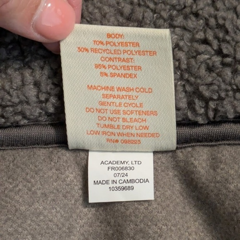 NWT Freely Irene Sherpa Jacket Gray L Women's Gorpcore Outdoor Fleece Hooded Zip - Picture 7 of 8